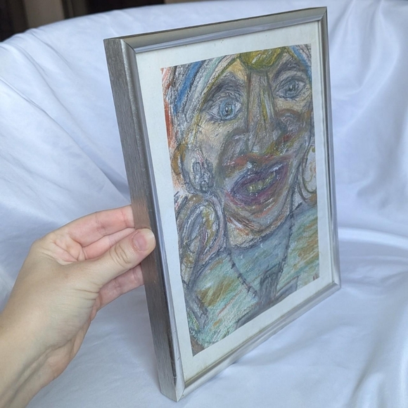 Vintage Framed Abstract Unsigned Original Portrait - Picture 2 of 6
